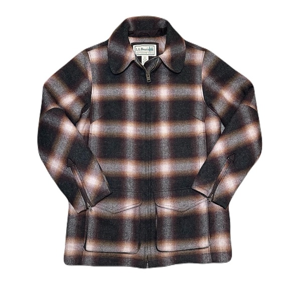 L.L. Bean Jackets & Blazers - L.L. Bean Maine Guide Women’s Wool Parka Size M Primaloft Quilted Shadow Plaid